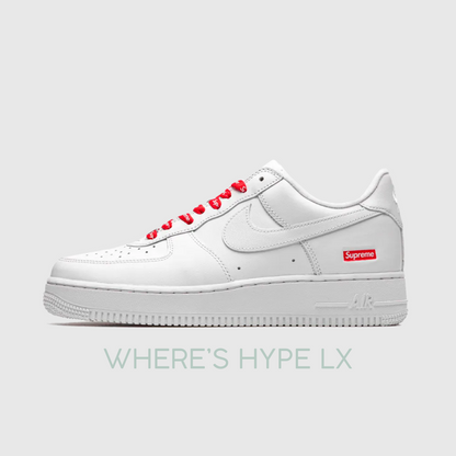 Sapatilhas / ténis Air Force 1 Supreme White, AF1 (branco e vermelho)